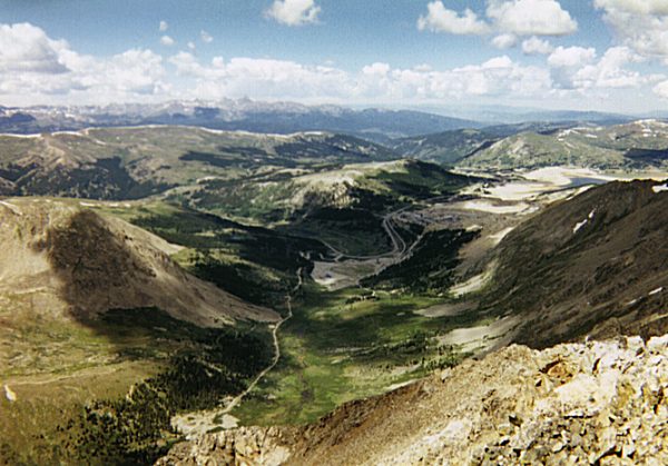 Fremont Pass from the summit of Mount Democrat.