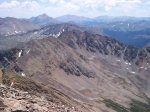 Three more 14'ers - this time looking further to the southeast: Mount Yale - 14,196 feet, Mount Princeton - 14,197 feet, and Mount Antero - 14,269 feet.