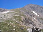 The maintained trail up to Huron Peak (on the right) switches back and forth up/down this high alpine meadow ...
